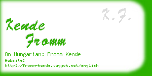 kende fromm business card